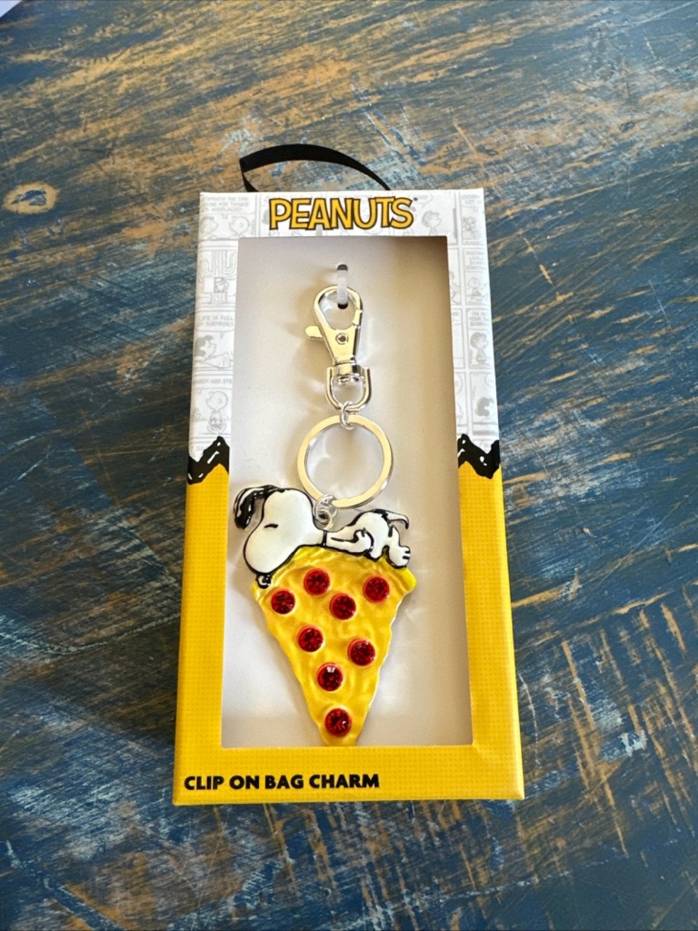 Peanuts Snoopy Pizza Slice Clip-On Charm - Yellow & Red